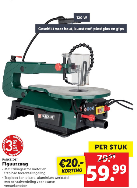 Parkside   lintzaagmachine folder aanbieding bij  Lidl - details