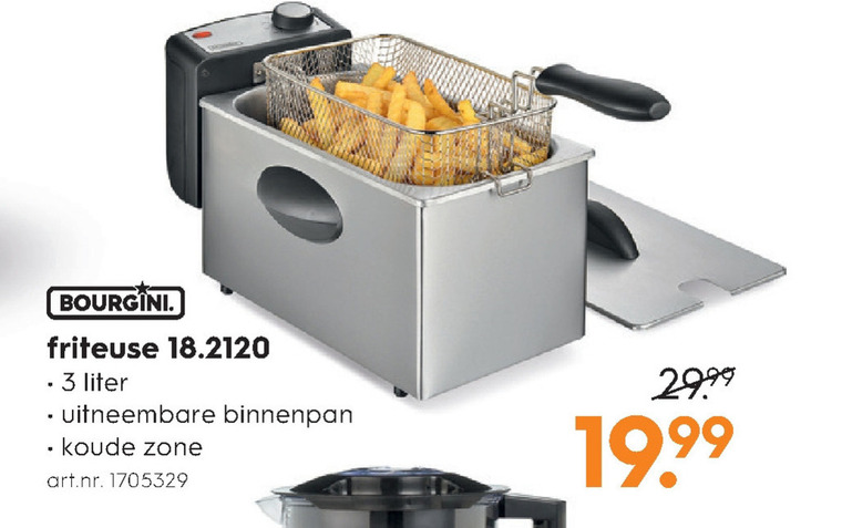 Bourgini   friteuse folder aanbieding bij  Blokker - details