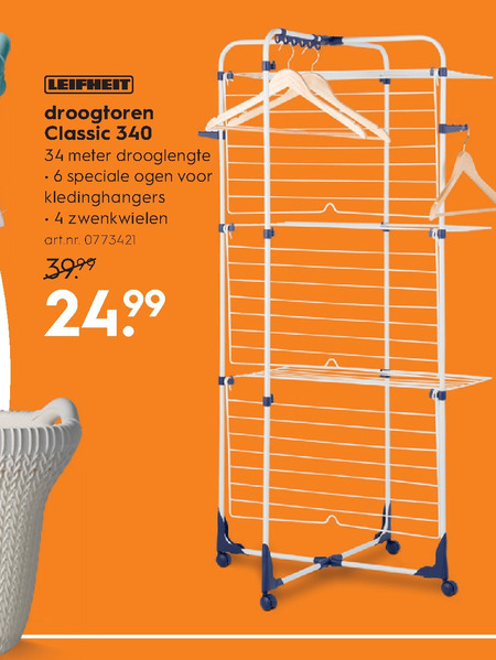 Leifheit   droogrek folder aanbieding bij  Blokker - details