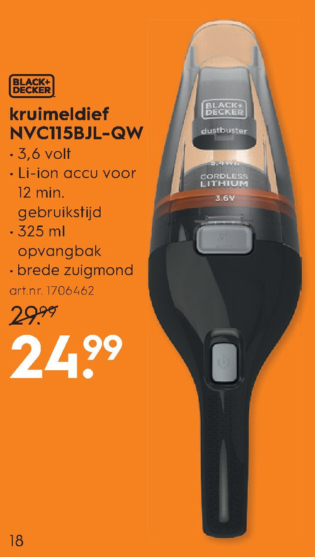 Black and Decker   kruimelzuiger folder aanbieding bij  Blokker - details