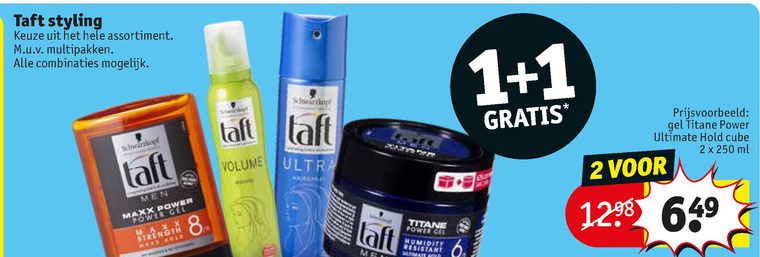 Taft   haargel, hairspray folder aanbieding bij  Kruidvat - details