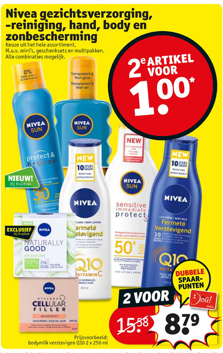 Nivea   gezichtsreiniging, bodylotion folder aanbieding bij  Kruidvat - details