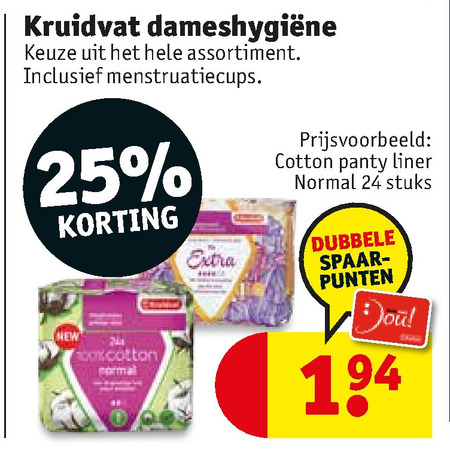 Kruidvat Huismerk   maandverband, inlegkruisjes folder aanbieding bij  Kruidvat - details