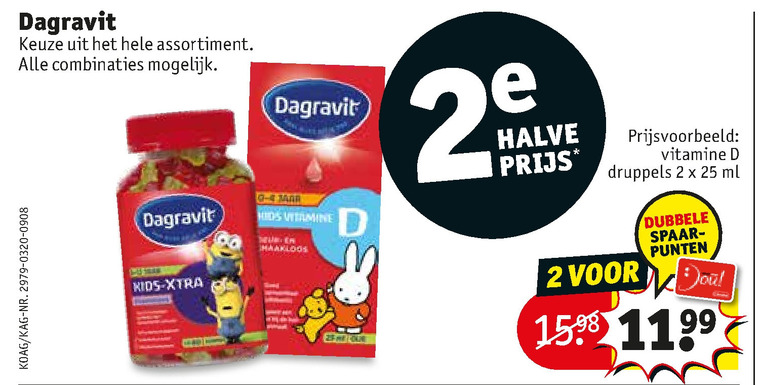 Dagravit   multivitaminen, vitamine folder aanbieding bij  Kruidvat - details