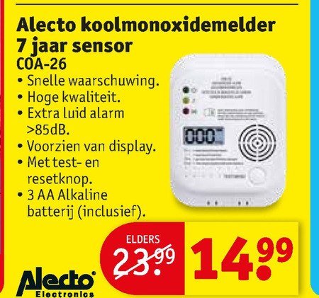 Alecto   koolmonoxidemelder folder aanbieding bij  Kruidvat - details