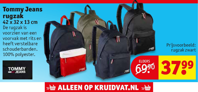 Tommy Hilfiger   rugtas folder aanbieding bij  Kruidvat - details