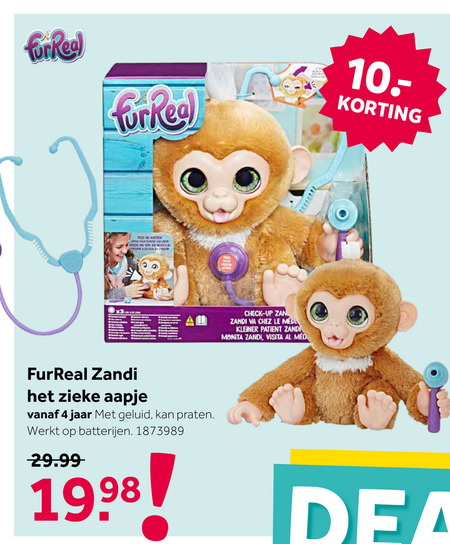 Charles Keasing alleen onder Fur Real interactieve speelfiguur folder aanbieding bij Intertoys - details