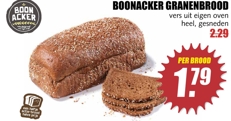 Boonacker   brood folder aanbieding bij  MCD Supermarkt Basis - details