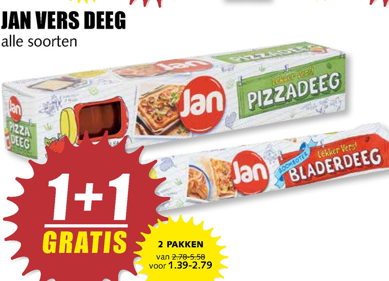 Jan   pizzadeeg, bladerdeeg folder aanbieding bij  MCD Supermarkt Basis - details