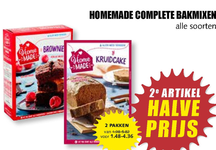 Homemade   bakmix, cakemix folder aanbieding bij  MCD Supermarkt Basis - details