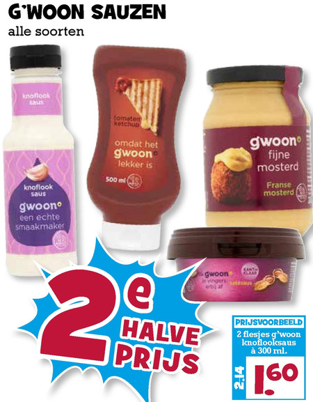 Gwoon   mosterd, snacksaus folder aanbieding bij  Boons Markt - details