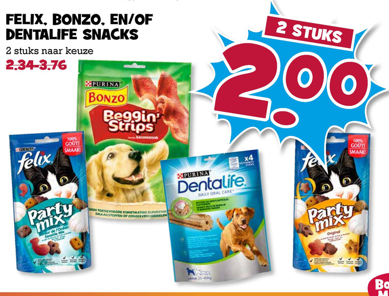 Bonzo   hondensnacks, kattensnacks folder aanbieding bij  Boons Markt - details