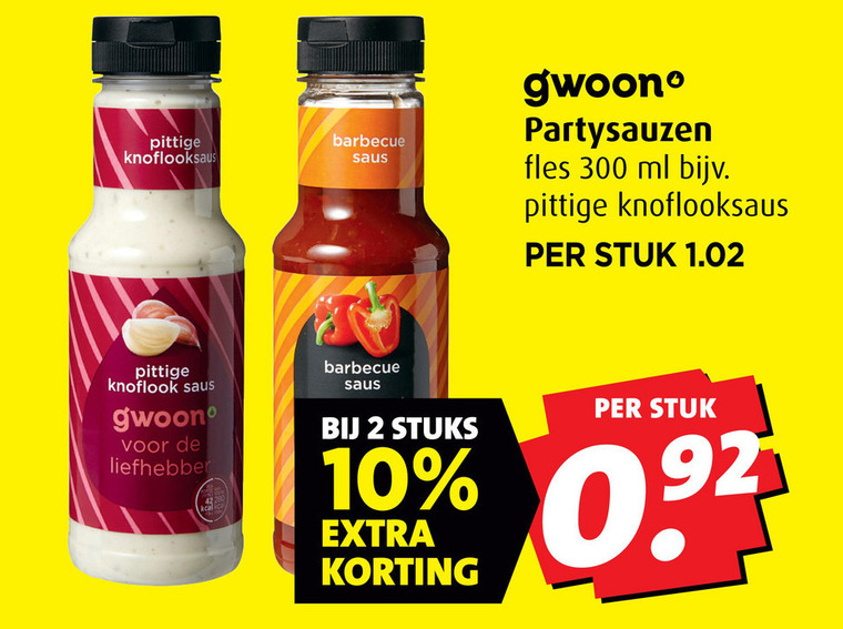 Gwoon   snacksaus folder aanbieding bij  Boni - details