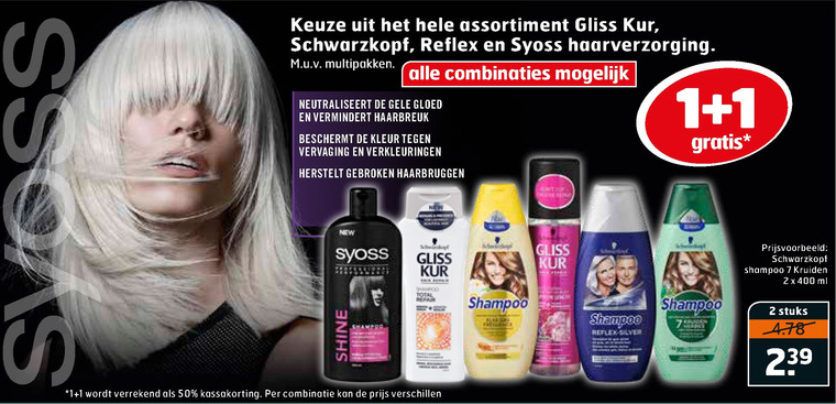 Schwarzkopf   conditioner, shampoo folder aanbieding bij  Trekpleister - details