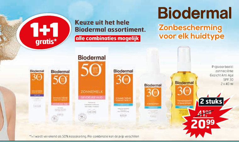 Biodermal   nachtcreme, dagcreme folder aanbieding bij  Trekpleister - details