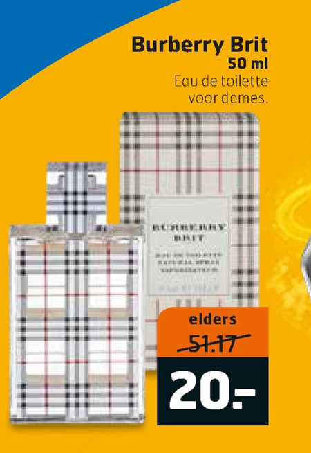 Burberry   eau de toilette folder aanbieding bij  Trekpleister - details