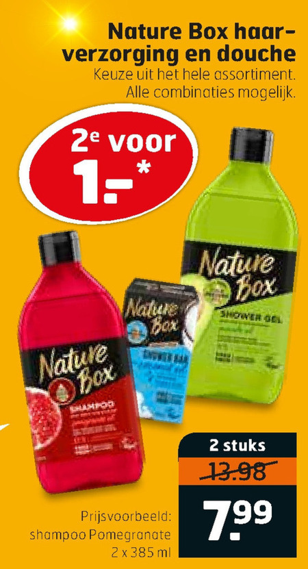 Nature Box   haarverzorging, douchegel folder aanbieding bij  Trekpleister - details