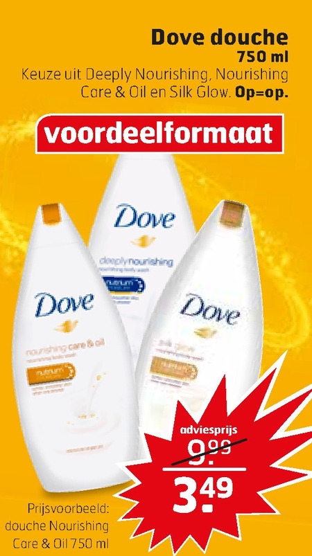 Dove   douchegel folder aanbieding bij  Trekpleister - details