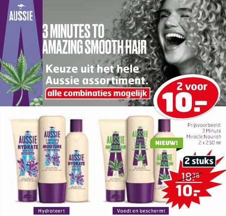 Aussie   shampoo, haarverzorging folder aanbieding bij  Trekpleister - details