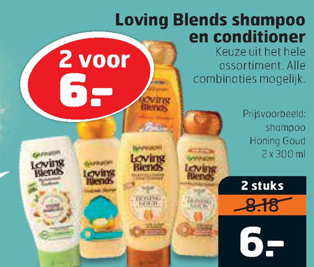 Garnier Loving Blends   conditioner, shampoo folder aanbieding bij  Trekpleister - details