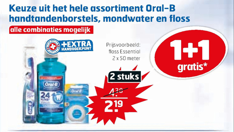 Oral-B   tandenborstel, mondwater folder aanbieding bij  Trekpleister - details