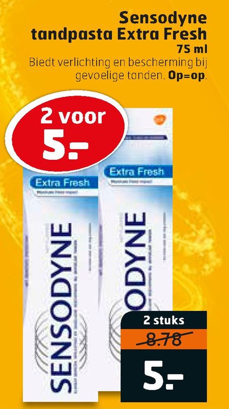 Sensodyne   tandpasta folder aanbieding bij  Trekpleister - details