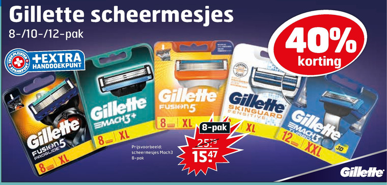 Gillette   scheermesjes folder aanbieding bij  Trekpleister - details