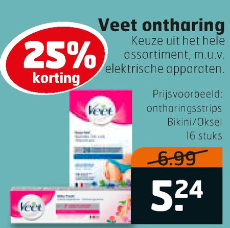 Veet   ontharingsstrips, ontharing folder aanbieding bij  Trekpleister - details