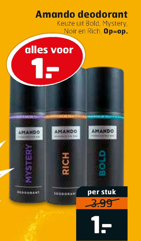 Amando   deodorant folder aanbieding bij  Trekpleister - details