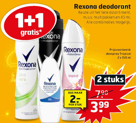 Rexona   deodorant folder aanbieding bij  Trekpleister - details