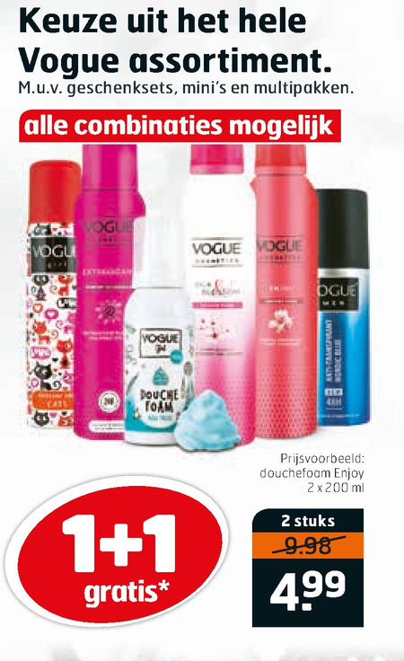 Vogue   deodorant, douchegel folder aanbieding bij  Trekpleister - details