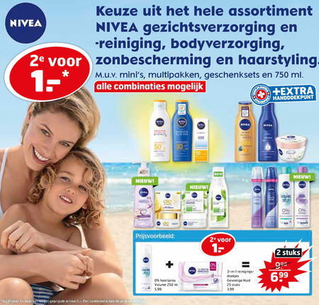Nivea   gezichtsreiniging, dagcreme folder aanbieding bij  Trekpleister - details