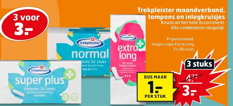 Trekpleister Huismerk   inlegkruisjes, tampons folder aanbieding bij  Trekpleister - details