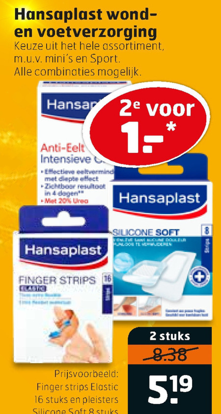 Hansaplast   blaarpleisters, vingerpleisters folder aanbieding bij  Trekpleister - details