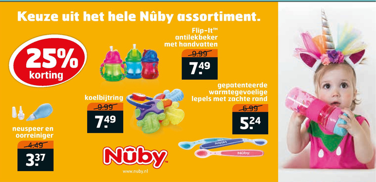 Nuby   fopspeen, antilekbeker folder aanbieding bij  Trekpleister - details