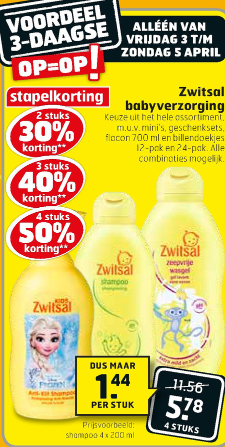 Zwitsal   babyverzorging, douchegel folder aanbieding bij  Trekpleister - details