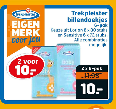 Trekpleister Huismerk   billendoekjes folder aanbieding bij  Trekpleister - details