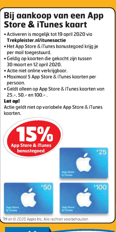 Apple   itunes kaart folder aanbieding bij  Trekpleister - details