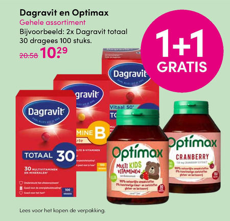 Optimax   multivitaminen folder aanbieding bij  DA - details