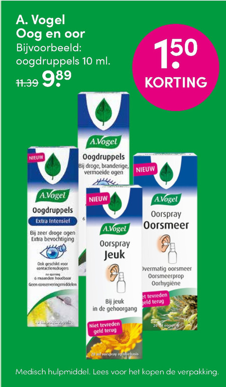 A Vogel   oogdruppels, oordruppels folder aanbieding bij  DA - details