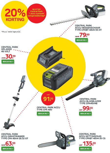 Central Park strimmer, folder aanbieding bij Praxis - details