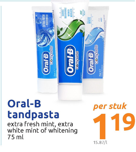 Oral-B   tandpasta folder aanbieding bij  Action - details