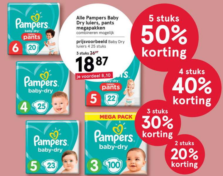 Pampers   luierbroekjes, luiers folder aanbieding bij  Etos - details