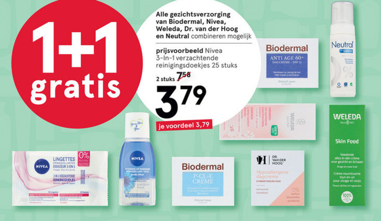 Dr van der Hoog   gezichtsreiniging, reinigingsdoekje folder aanbieding bij  Etos - details