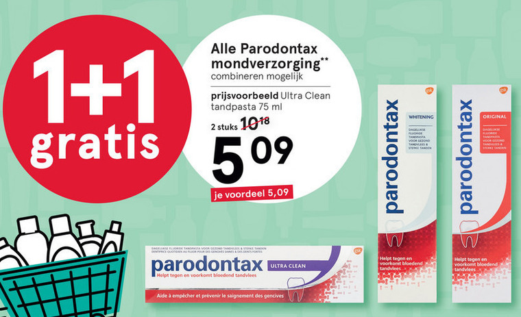 Paradontax   tandpasta folder aanbieding bij  Etos - details