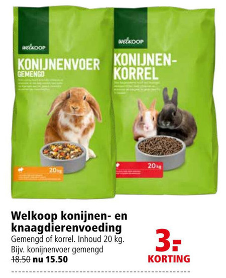 Welkoop Huismerk   knaagdierenvoer, konijnenvoer folder aanbieding bij  Welkoop - details