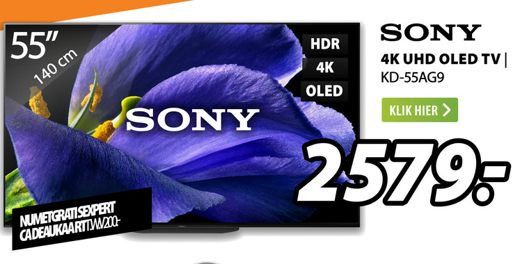 Sony   oled televisie, 4k ultrahd televisies folder aanbieding bij  Expert - details