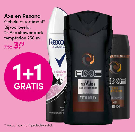 Rexona   douchegel, deodorant folder aanbieding bij  D.I.O. Drogist - details