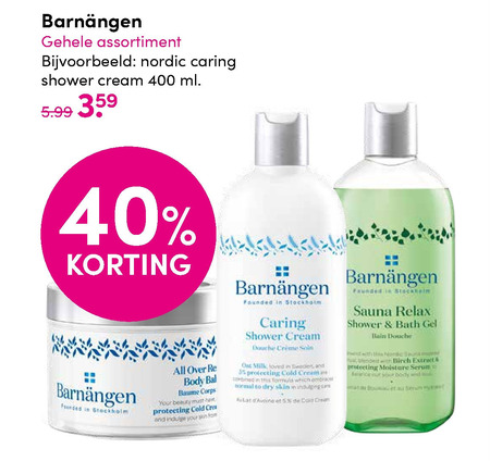 Barnangen   douchegel, bodylotion folder aanbieding bij  D.I.O. Drogist - details