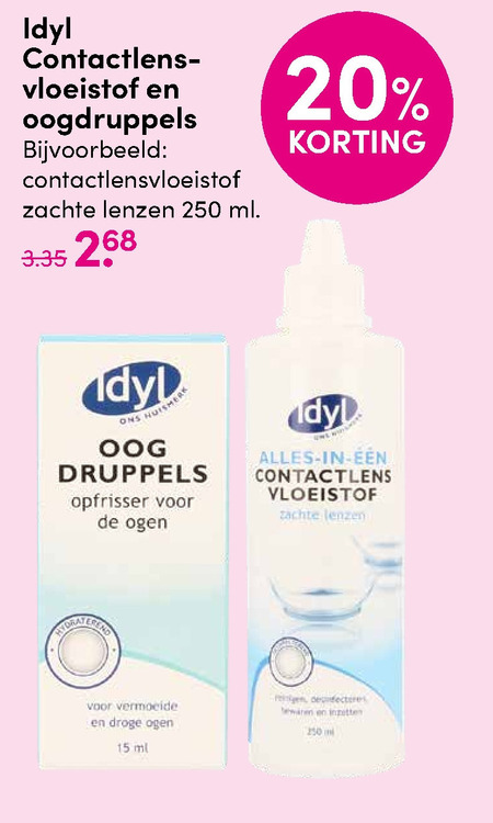 Idyl   oogdruppels, contactlensvloeistof folder aanbieding bij  D.I.O. Drogist - details